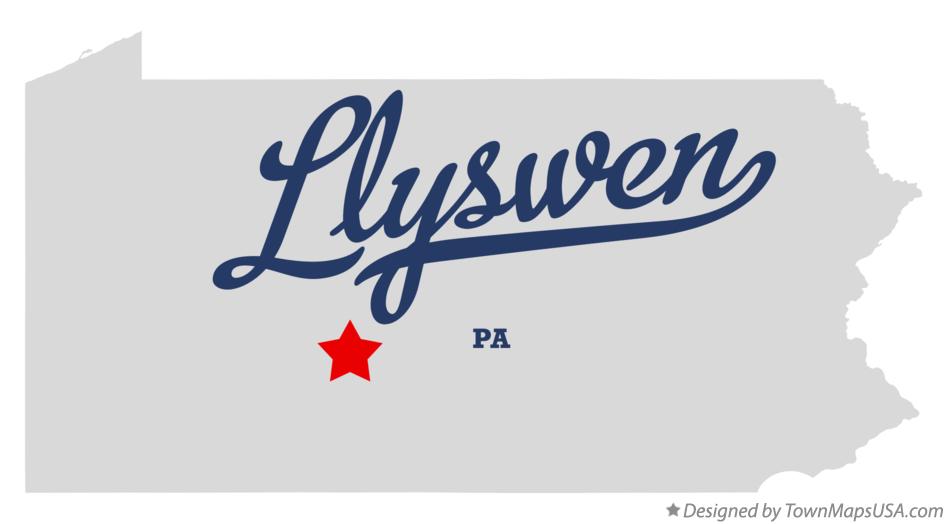 Map of Llyswen Pennsylvania PA