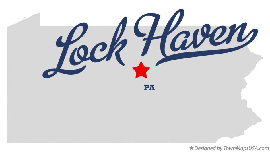 Map of Lock Haven Pennsylvania PA