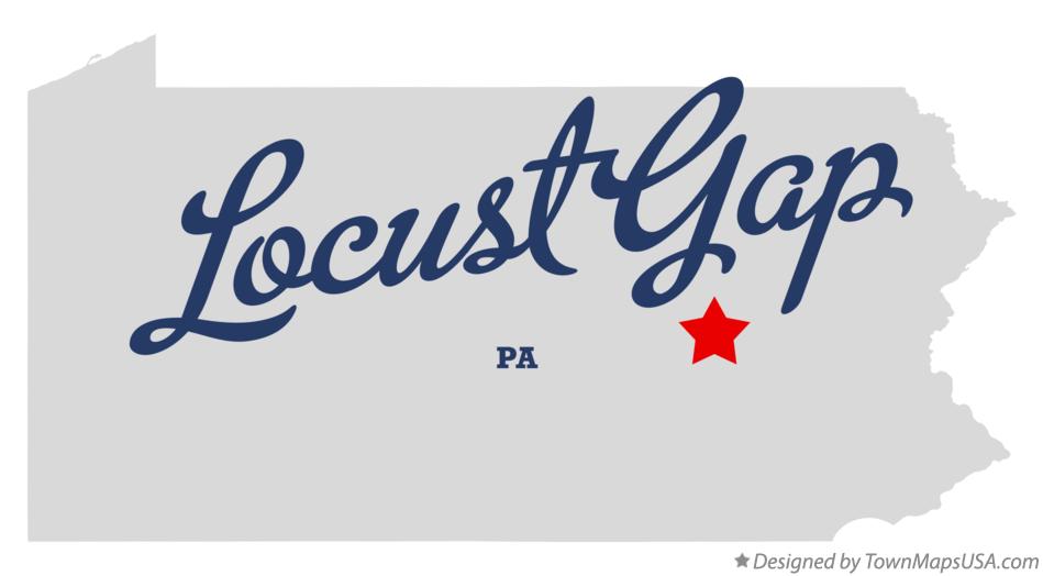 Map of Locust Gap Pennsylvania PA