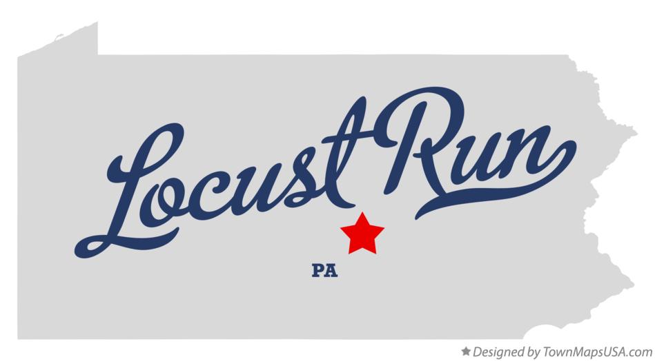 Map of Locust Run Pennsylvania PA
