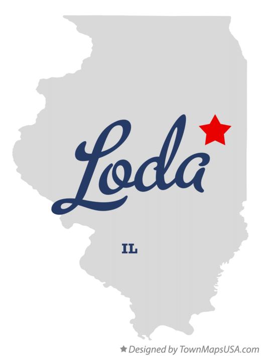 Map of Loda Illinois IL