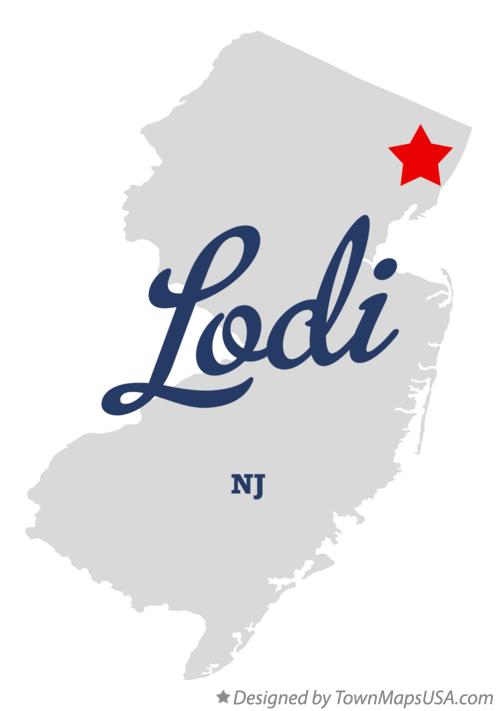 Map of Lodi New Jersey NJ