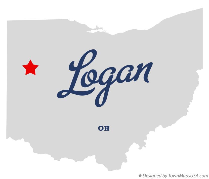 Map of Logan Ohio OH