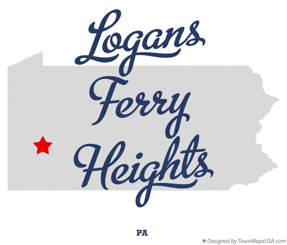 Map of Logans Ferry Heights Pennsylvania PA
