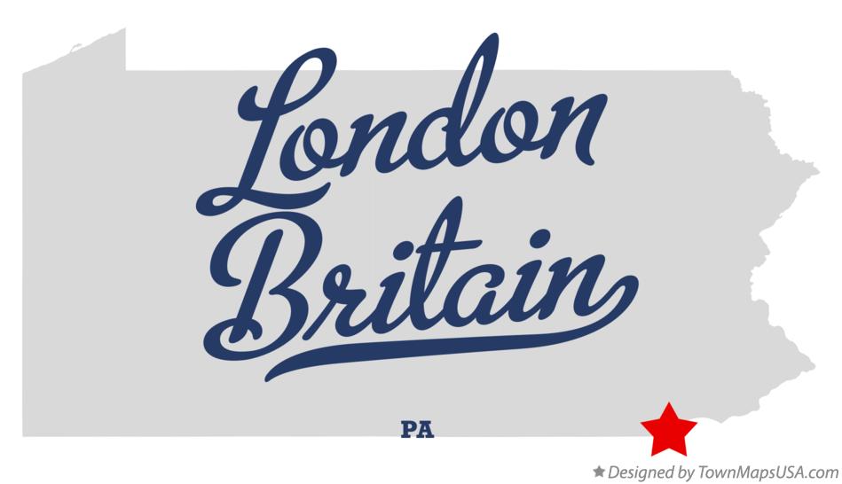 Map of London Britain Pennsylvania PA