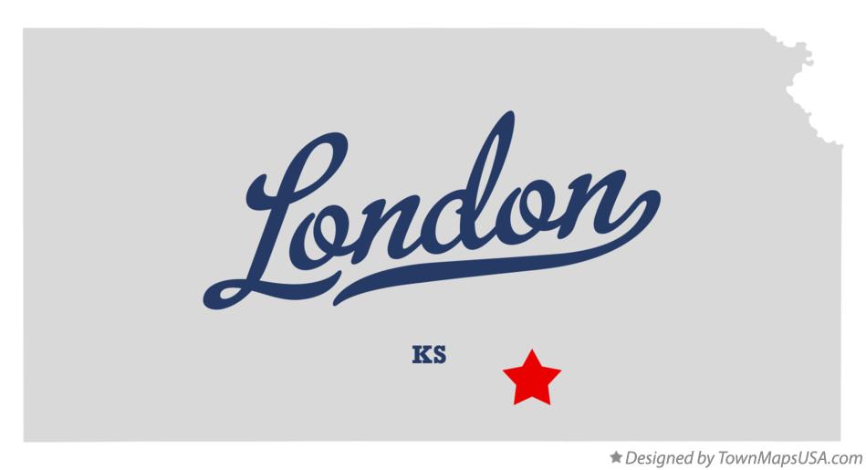 Map of London Kansas KS