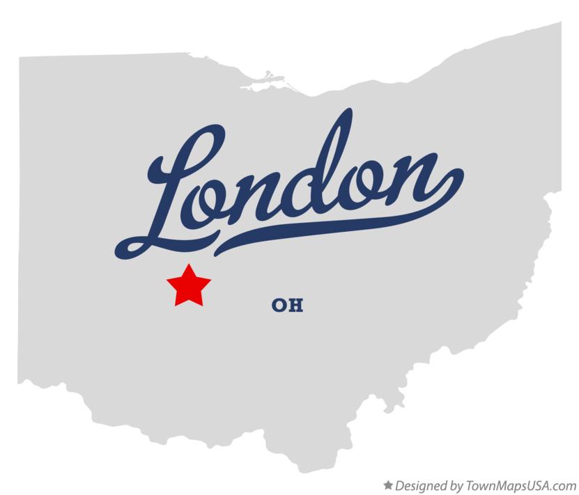 Map of London Ohio OH