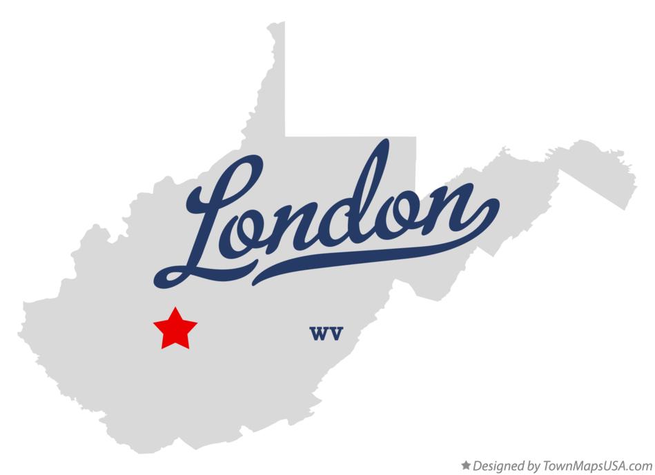 Map of London West Virginia WV