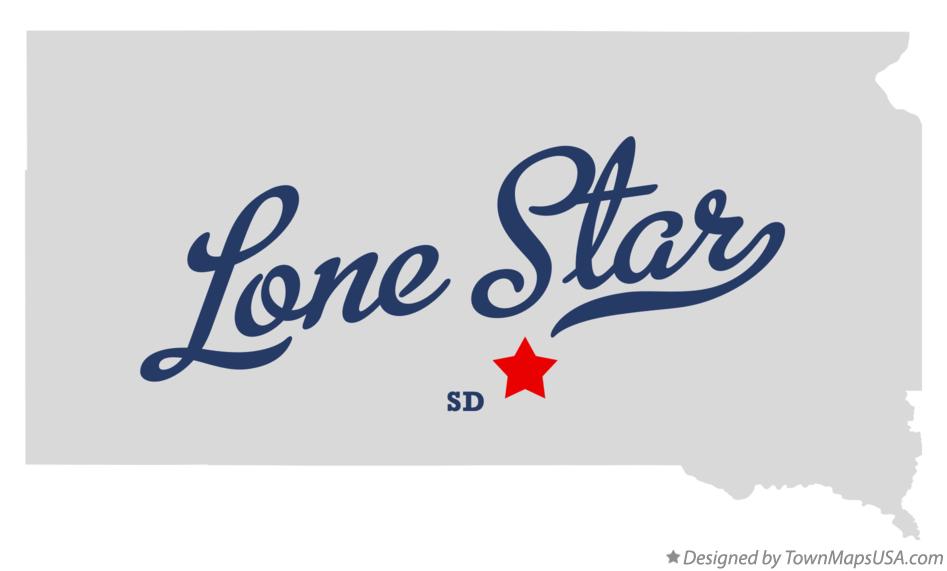 Map of Lone Star South Dakota SD