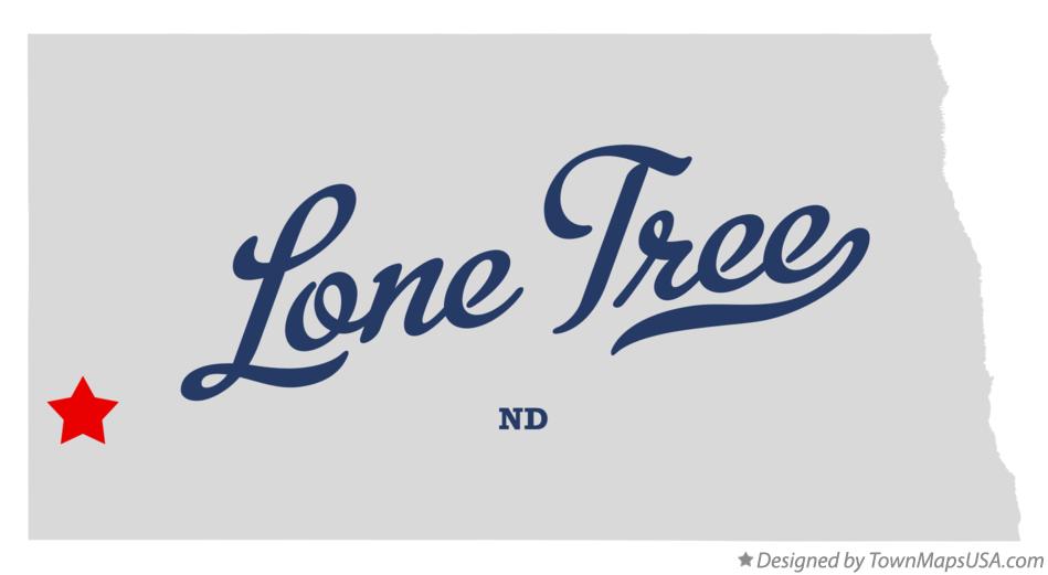 Map of Lone Tree North Dakota ND