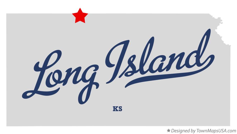 Map of Long Island Kansas KS