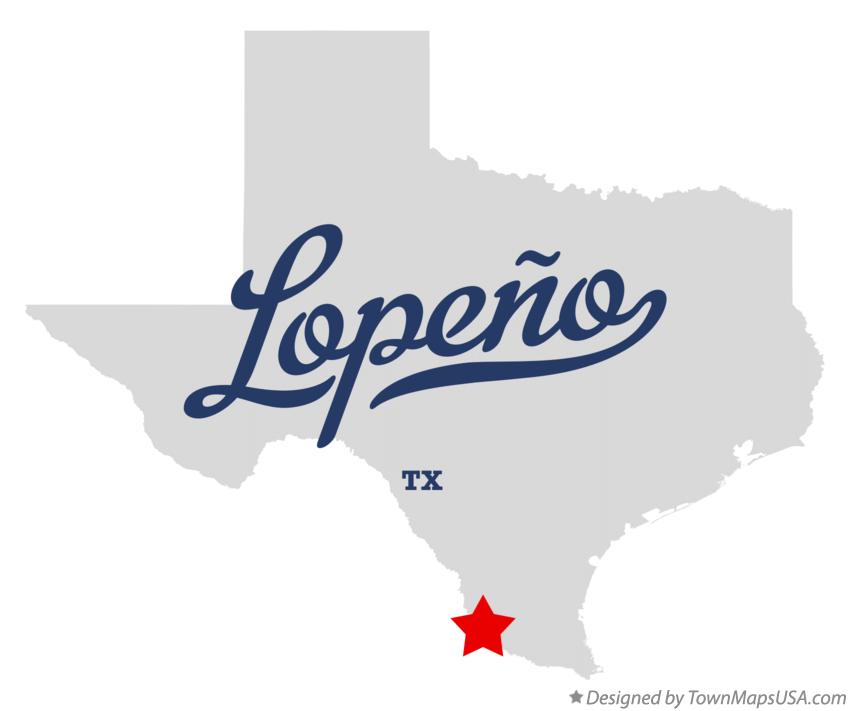 Map of Lopeño Texas TX