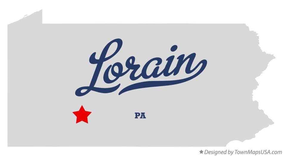 Map of Lorain Pennsylvania PA