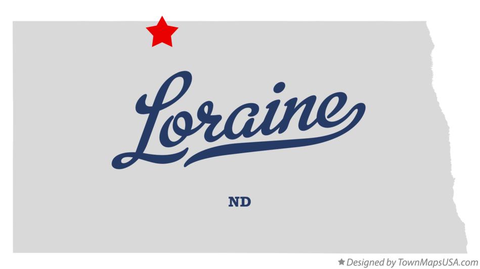 Map of Loraine North Dakota ND