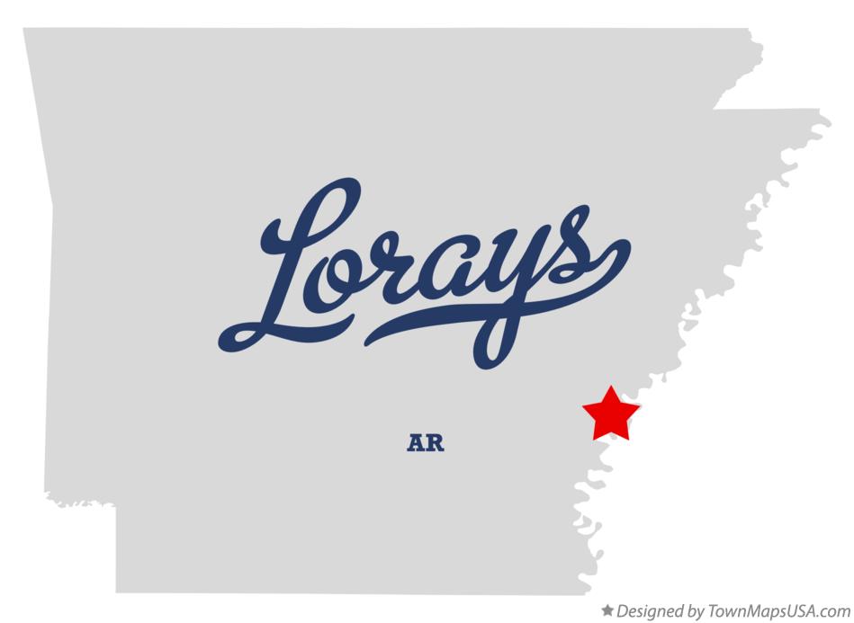 Map of Lorays Arkansas AR