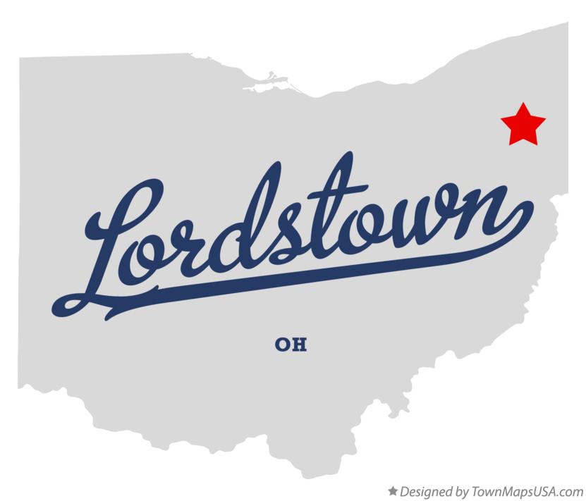 Map of Lordstown Ohio OH
