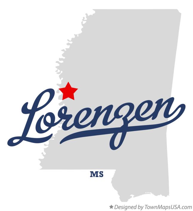 Map of Lorenzen Mississippi MS