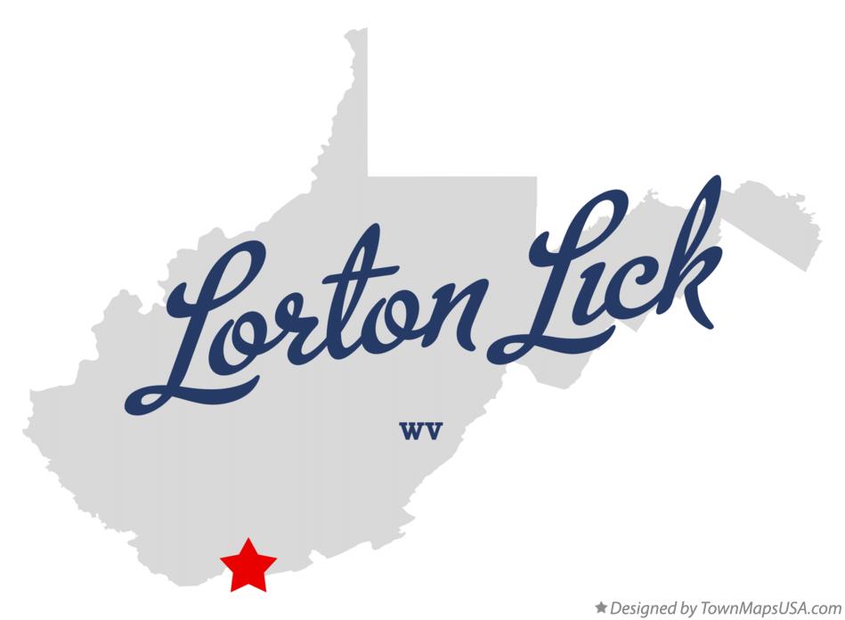 Map of Lorton Lick West Virginia WV