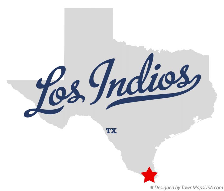 Los Indios Texas TX Map professionally designed by GreatCitees.com.