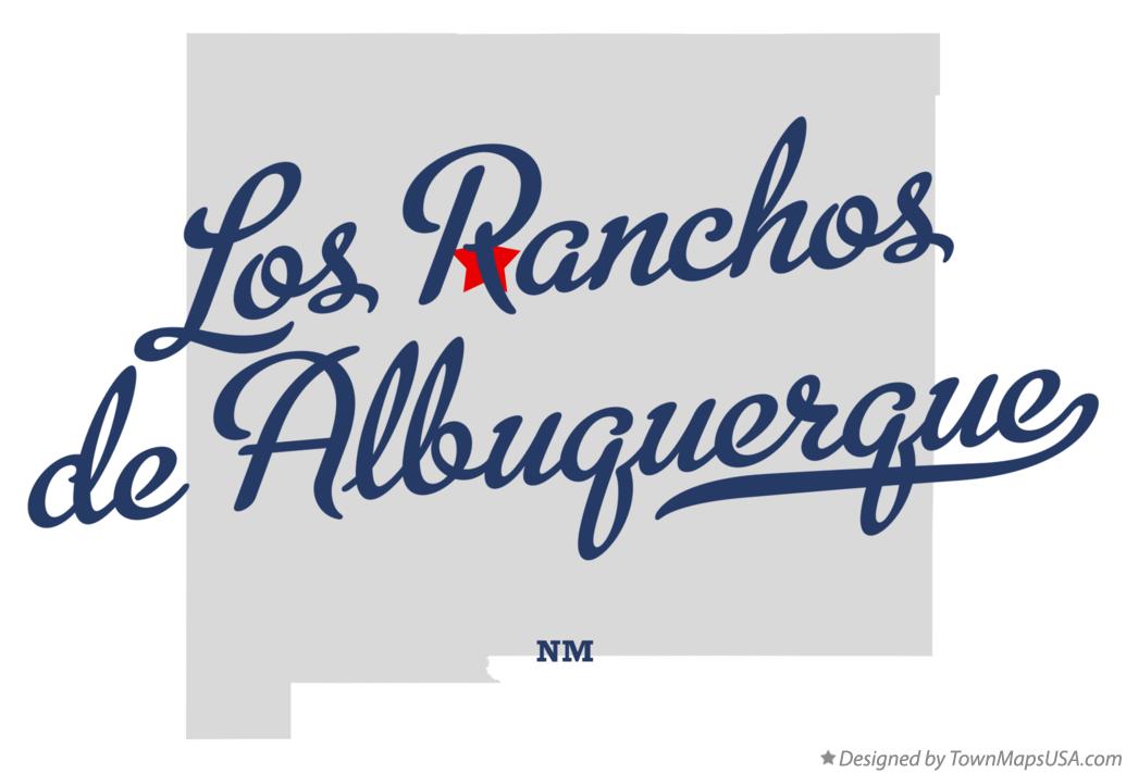 Map of Los Ranchos de Albuquerque New Mexico NM