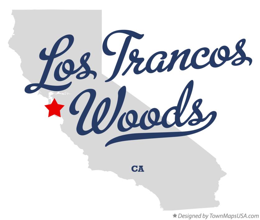 Map of Los Trancos Woods California CA