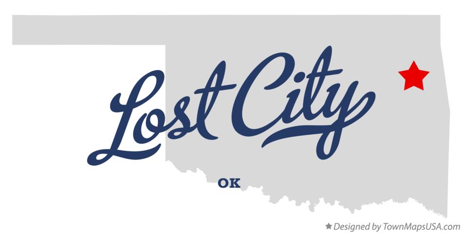 Map of Lost City Oklahoma OK