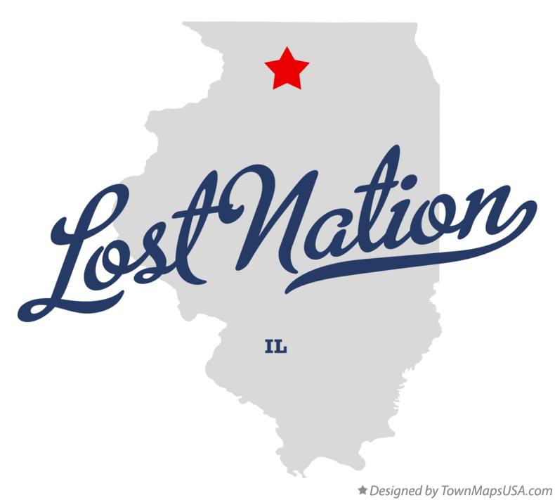 Map of Lost Nation Illinois IL