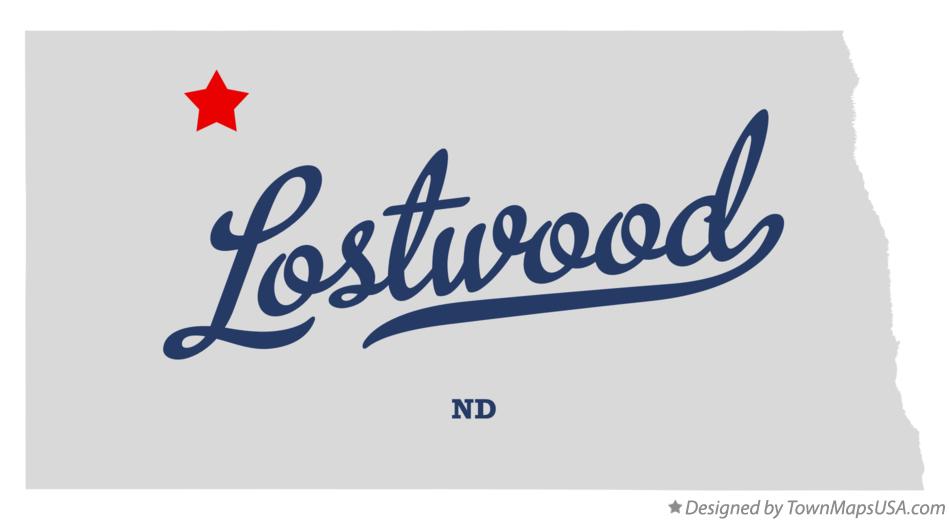 Map of Lostwood North Dakota ND