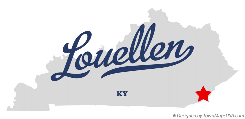Map of Louellen Kentucky KY