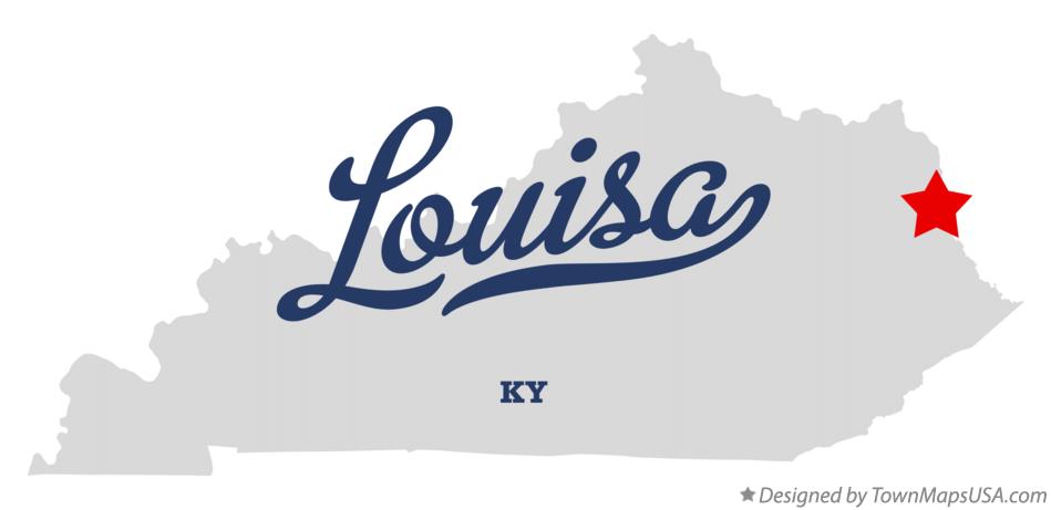 Map of Louisa Kentucky KY