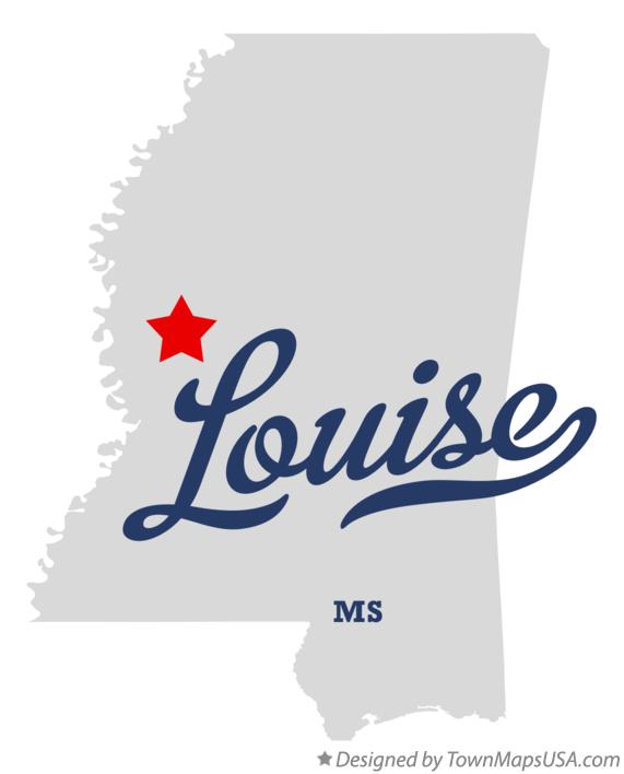 Map of Louise Mississippi MS