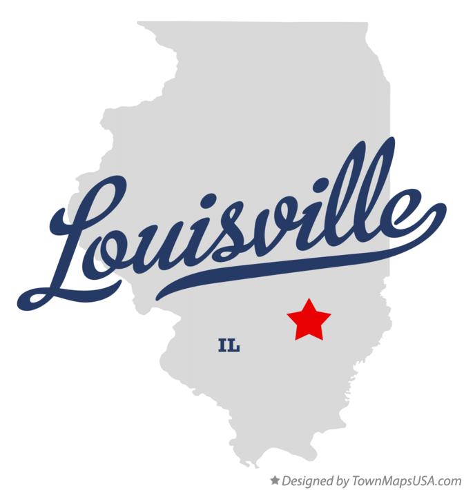 Map of Louisville Illinois IL