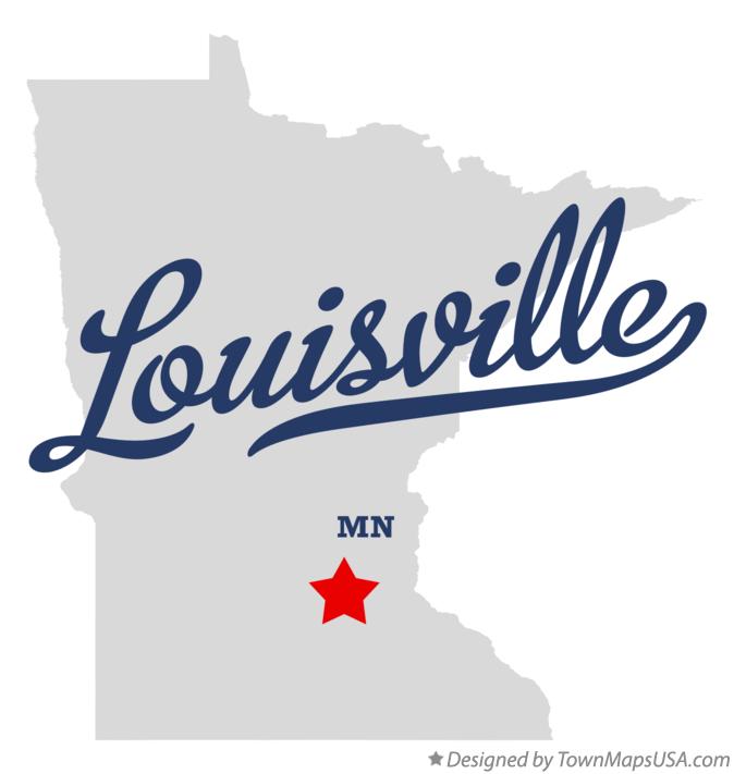 Map of Louisville Minnesota MN
