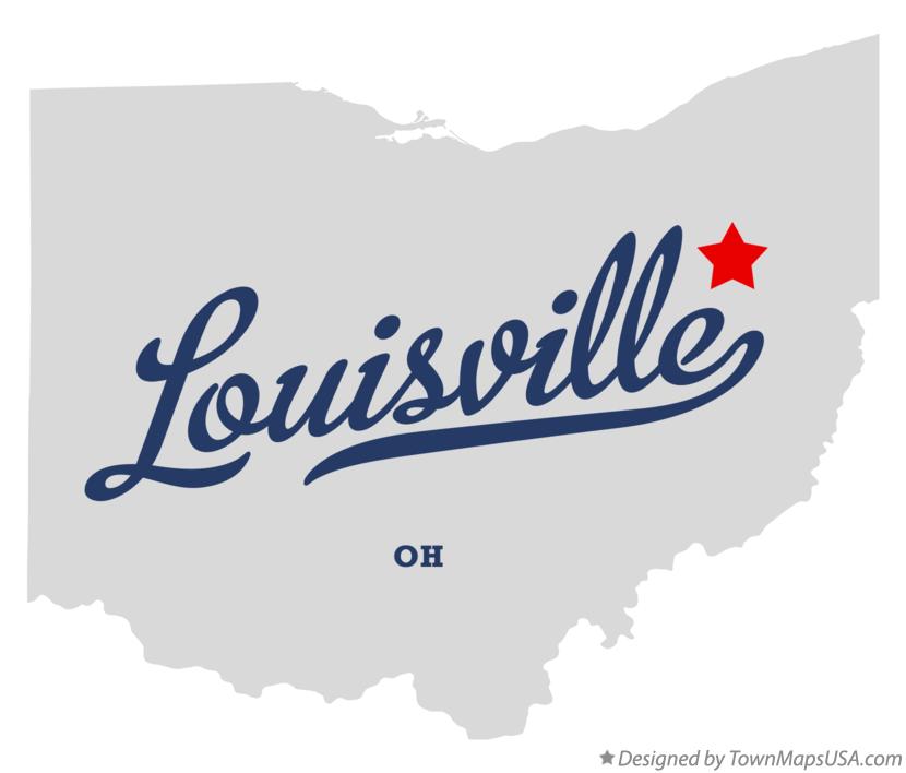 Map of Louisville Ohio OH