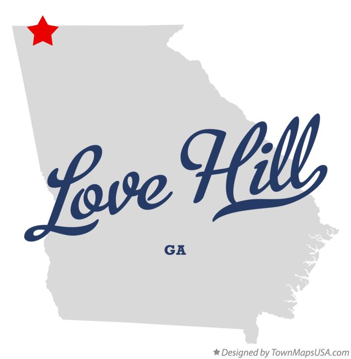 Map of Love Hill Georgia GA