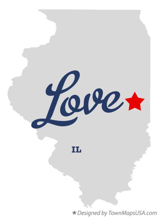 Map of Love Illinois IL