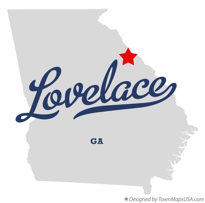 Map of Lovelace Georgia GA