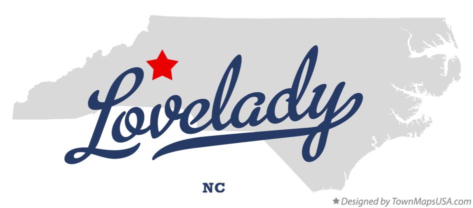 Map of Lovelady North Carolina NC