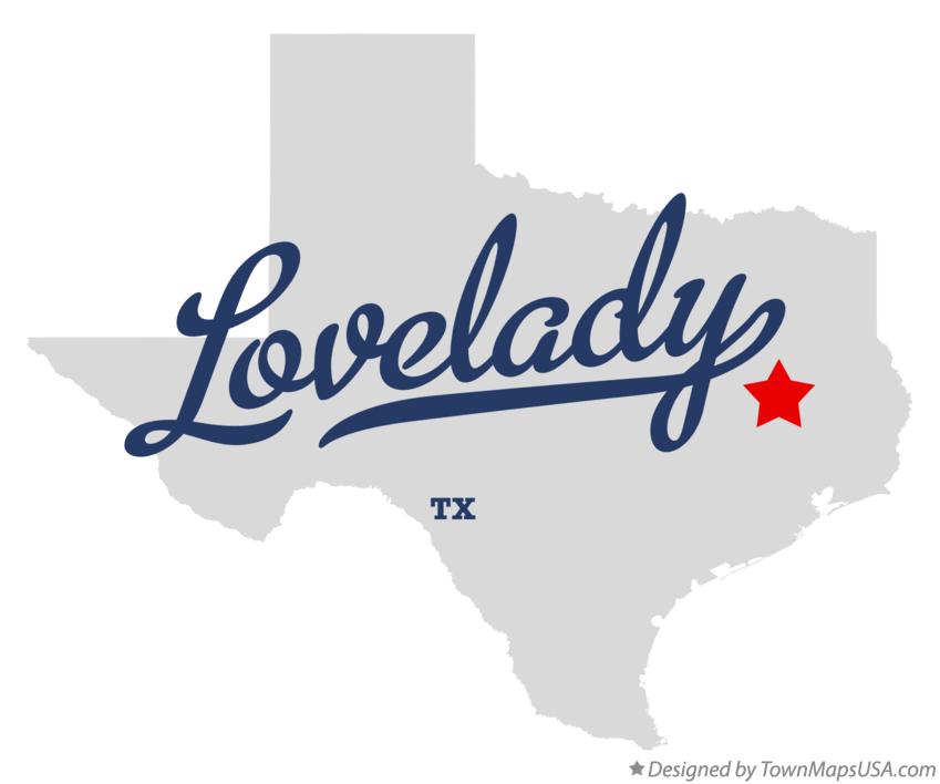 Map of Lovelady Texas TX