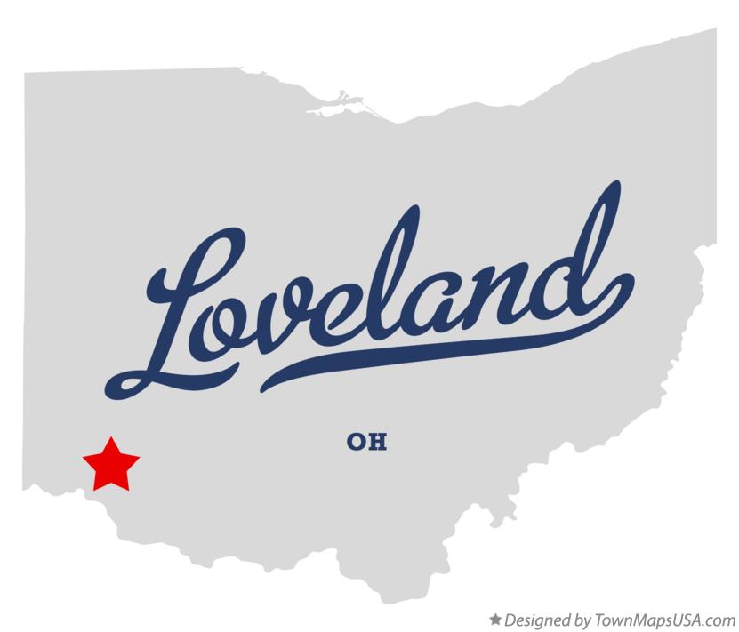 Map of Loveland Ohio OH