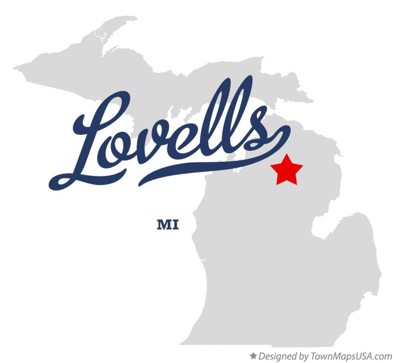 Map of Lovells Michigan MI