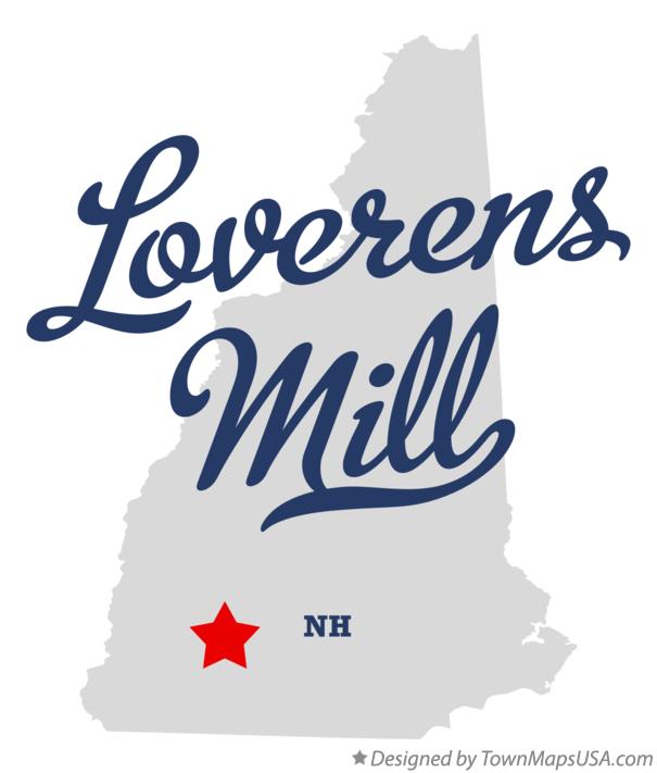 Map of Loverens Mill New Hampshire NH