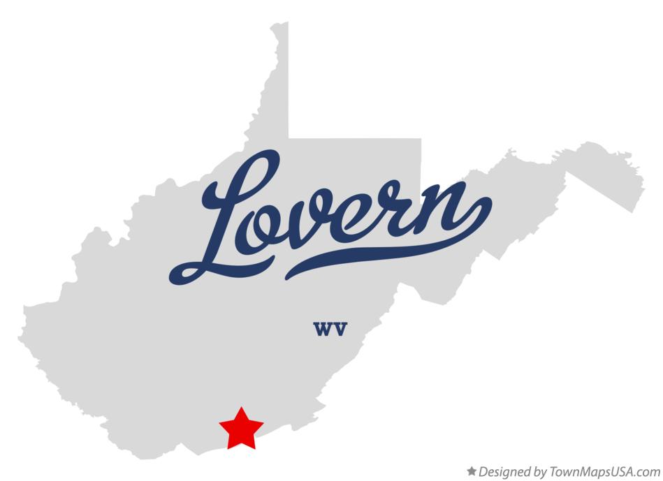 Map of Lovern West Virginia WV