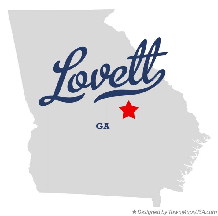 Map of Lovett Georgia GA