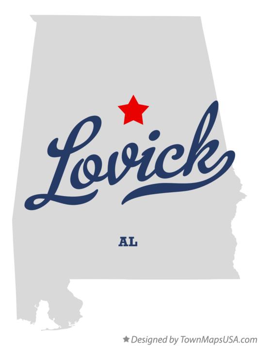 Map of Lovick Alabama AL