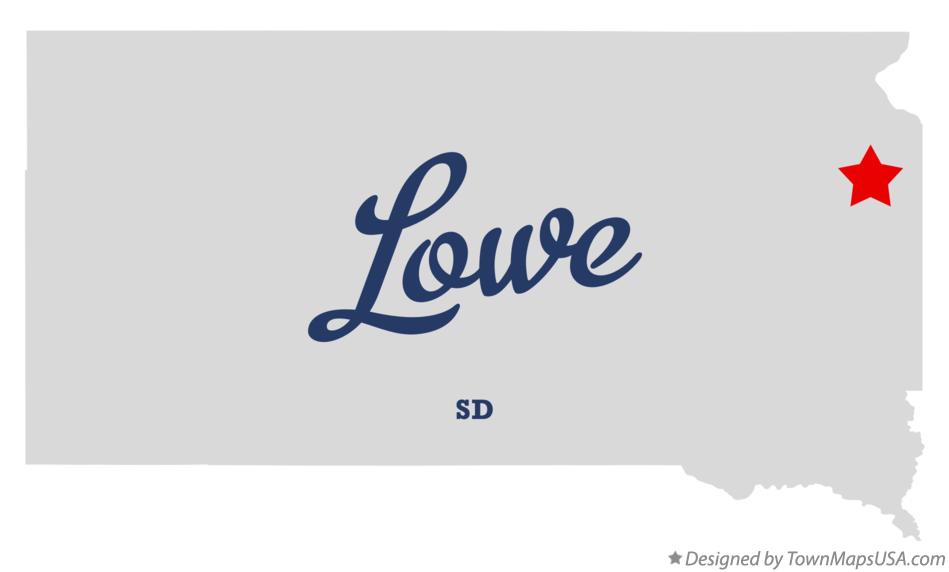Map of Lowe South Dakota SD