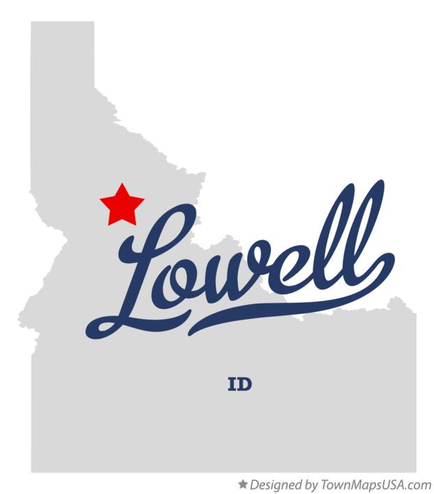 Map of Lowell Idaho ID