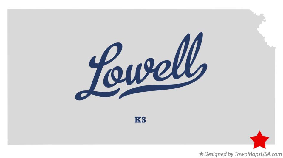 Map of Lowell Kansas KS