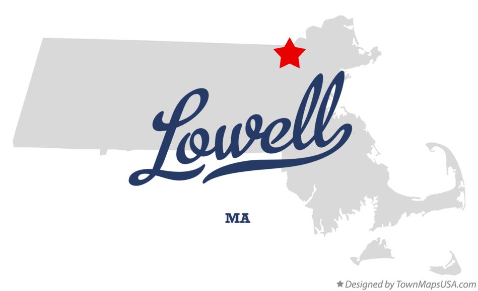 Map of Lowell Massachusetts MA