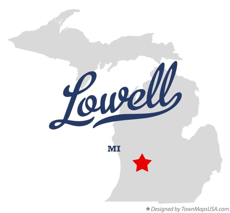 Map of Lowell Michigan MI